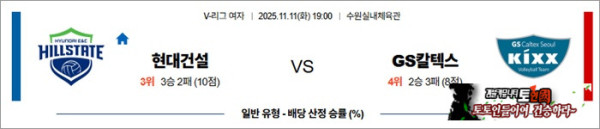 11월 11일 KOVO여 현대건설 vs GS칼텍스
