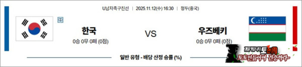 11월 12일 U남자축구친선 한국 vs 우즈베키