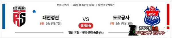 11월 12일 KOVO여 대전정관 vs 도로공사